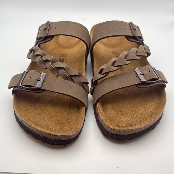 CUSHIONAIRE Women's Lizzy Cork Footbed Sandal - Boho Chic Summer Slides SIZE 8 B - Picture 2 of 8